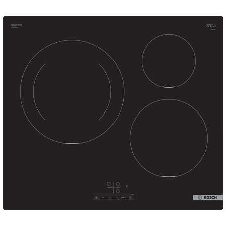 Bosch | PUJ611BB5E | Induction | Number of burners/cooking zones 3 | Touch | Timer | Black