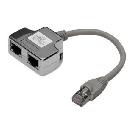 Digitus | CAT 5e patch cable adapter, 2x CAT 5e, shielded | DN-93904 | 0.19 m | Black | RJ45 socket to RJ45 plug