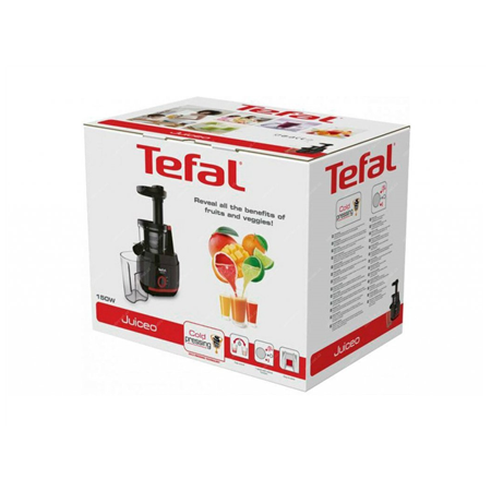 JUICER ZC150838 TEFAL | TEFAL | Juiceo Juice extractor | ZC150838 | Type Centrifugal | Red/Black | 150 W | Number of speeds 1 pr