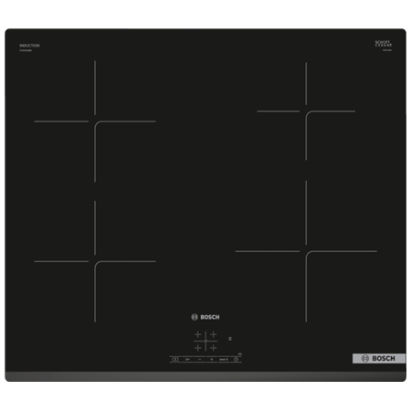 Bosch | Hob | PUE63KBB6E | Induction | Number of burners/cooking zones 4 | Touch | Timer | Black