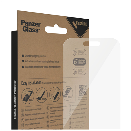 PanzerGlass | Screen protector | Apple | iPhone 14 Pro | Glass | Transparent | Classic Fit