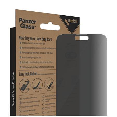 PanzerGlass | Screen protector | Apple | iPhone 14 Pro Max | Glass | Black | Classic Fit | Privacy