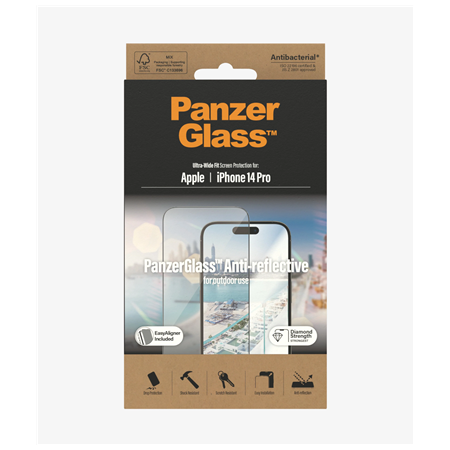 PanzerGlass | Screen protector | Apple | iPhone 14 Pro | Glass | Clear | Ultra-Wide Fit; Easy installation; Privacy Filter; Fing
