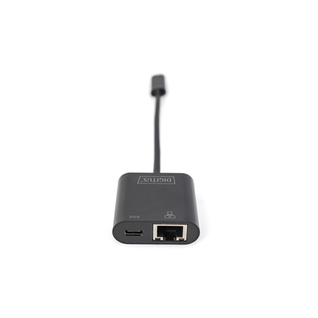 Digitus | USB-Type-C Gigabit Ethernet Adapter + PD with power delivery function | DN-3027 | Black | USB-C port to a Gigabit netw