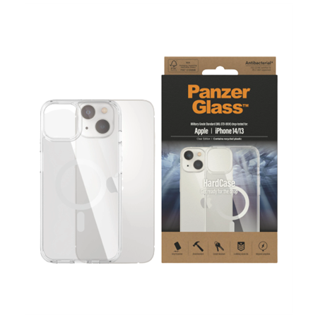 PanzerGlass | HardCase MagSafe Compatible | Back protection | Apple | iPhone 14/13 | 100% Recycled Polyurethane (TPU) | Clear |