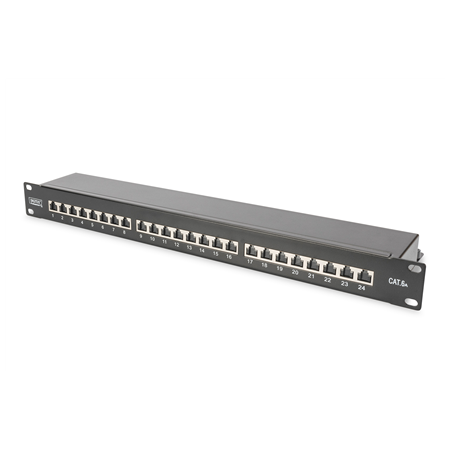 CAT 6A | Patch Panel | RJ45, 8P8C | Suitable for 483 mm (19") cabinet mounting; Transmission properties: Category 6A, Class EA;