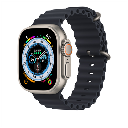Apple | Ocean Band Extension | 49 | Midnight | Fluoroelastomer | Strap fits 130–200mm wrists