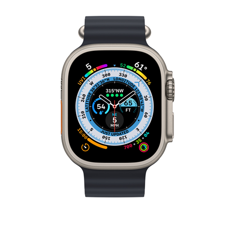 Apple | Ocean Band Extension | 49 | Midnight | Fluoroelastomer | Strap fits 130–200mm wrists