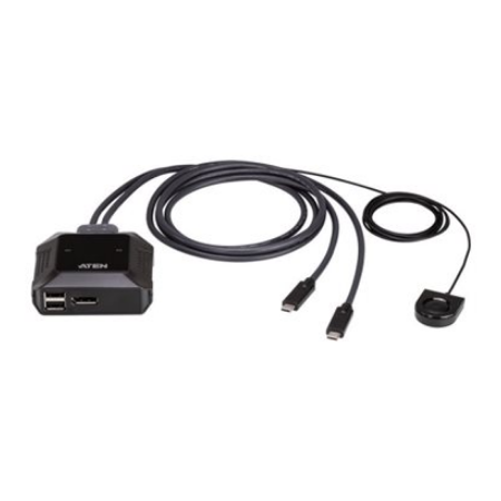Aten | 2-Port USB-C 4K DisplayPort KVM Switch with Remote Port Selector | US3312 | Warranty 24 month(s)