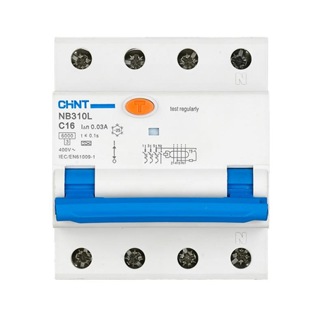Chint | Circuit breaker RCBO, NB310L/3N, 3P+N, C20, 30mA, A, 6kA | NB310L3PN30MAA20C