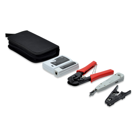 Digitus | Network Tool Set, LAN Tester, Crimping Tool, Cut and Stripping Tool, Punch Down Tool | Tool kit