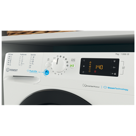 INDESIT | Washing machine | BWSE 71295X WBV EU | Energy efficiency class B | Front loading | Washing capacity 7 kg | 1200 RPM |