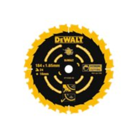 DEWALT | DT10302-QZ EXTREME 2nd Fix Circular Saw Blade 184mm 16mm Bore 24T