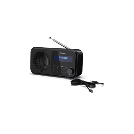 Sharp DR-P420(BK) Tokyo Portable Digital Radio, FM/DAB/DAB+, Bluetooth 5.0, USB or Battery Powered, Midnight Black | Sharp | Tok