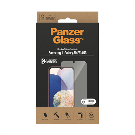 PanzerGlass | Ultra Wide fit | Screen Protector | Samsung | Galaxy A14/A14 5G | Transparent