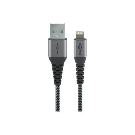 Goobay | Lightning to USB-A Textile Cable with Metal Plugs | 49268 | USB-A to Lightning