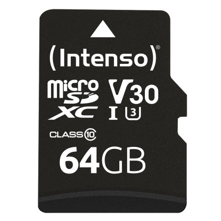 INTENSO 64GB Micro SDXC Atminties Kortelė su Adapteriu C10