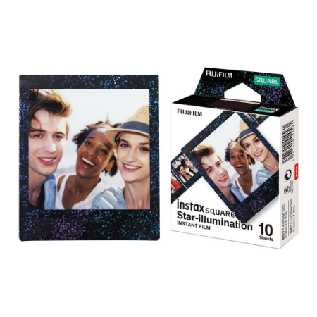 Fujifilm | Instax Square star Illumination Instant film (10pl) | 86 x 72 mm | Print Size: 86mm x 72mm, Image size: 62mm x 62mm |