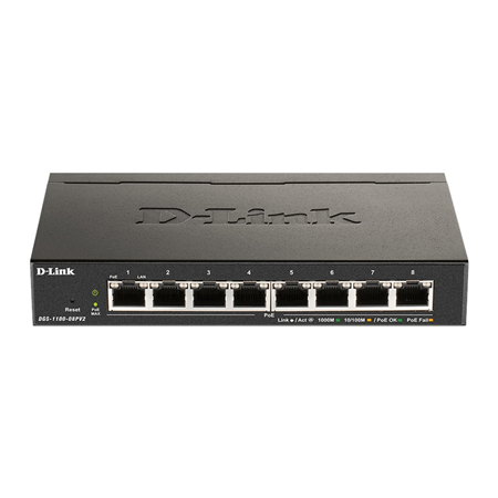 D-Link | 8-Port Gigabit PoE Smart Managed Switch | DGS-1100-08PV2 | Web managed | Desktop | Power supply type External