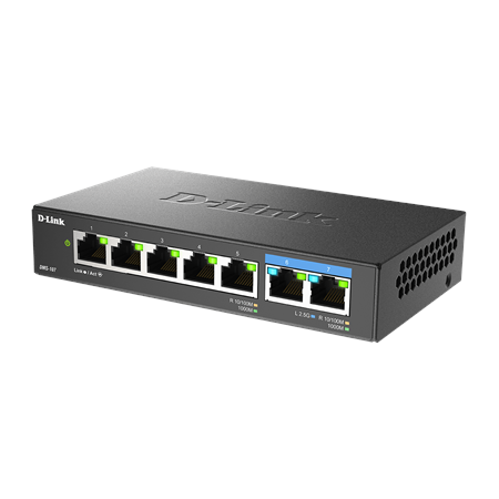 D-Link | 7-Port Multi-Gigabit Unmanaged Switch | DMS-107/E | Unmanaged | Desktop | Power supply type External