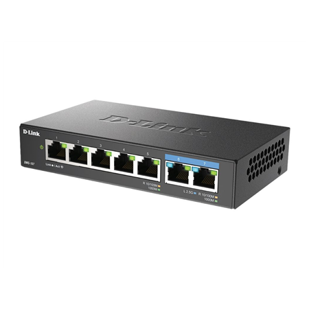 D-Link | 7-Port Multi-Gigabit Unmanaged Switch | DMS-107/E | Unmanaged | Desktop | Power supply type External