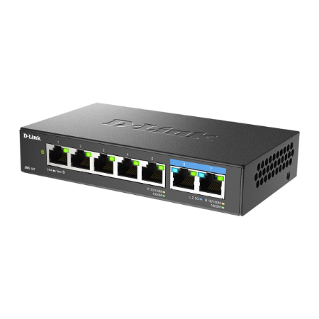 D-Link | 7-Port Multi-Gigabit Unmanaged Switch | DMS-107/E | Unmanaged | Desktop | Power supply type External