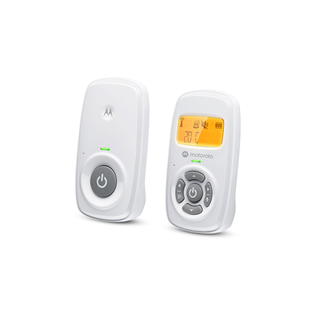 Motorola | Audio Baby Monitor | AM24 | 1.5” LCD black and white display with orange backlight; 1.5” LCD black and white display