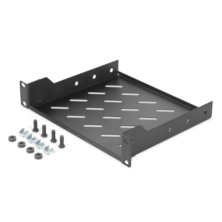 Digitus | 1U fixed shelf | DN-10-TRAY-2-B | Black | Perfect for storage of components which are not 254 mm (10") suitable. Slim