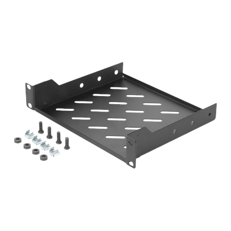 Digitus | 1U fixed shelf | DN-10-TRAY-2-B | Black | Perfect for storage of components which are not 254 mm (10") suitable. Slim