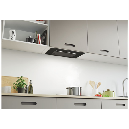 Candy | Hood | CPY5MBG | Canopy | Energy efficiency class C | Width 52 cm | 298 m³/h | Mechanical control | LED | Black Glass