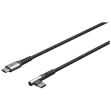 Goobay | 64659 USB-C to USB-C Textile Cable with Metal Plugs, 1 m | USB-C to USB-C