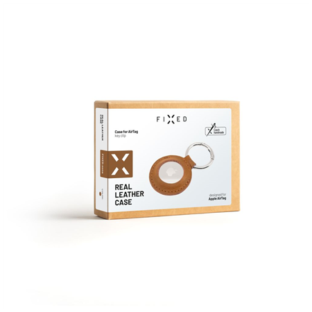 Fixed | Case for AirTag | Genuine cowhide | Brown