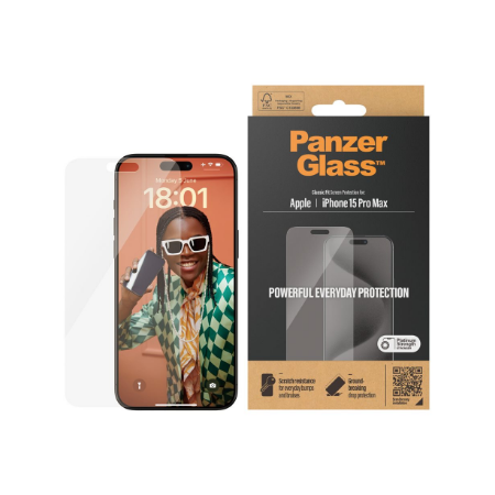 PanzerGlass | Screen protector | Apple | Phone 15 Pro Max | Glass | Transparent