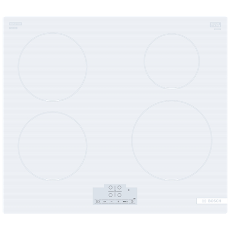 Bosch | Hob | PUE612BB1J | Induction | Number of burners/cooking zones 4 | Touch | Timer | White