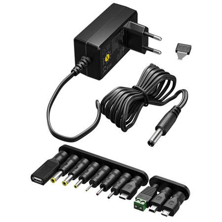 Goobay | 64568 Universal Power Supply 3 V - 12 V, Max. 12 W, Black