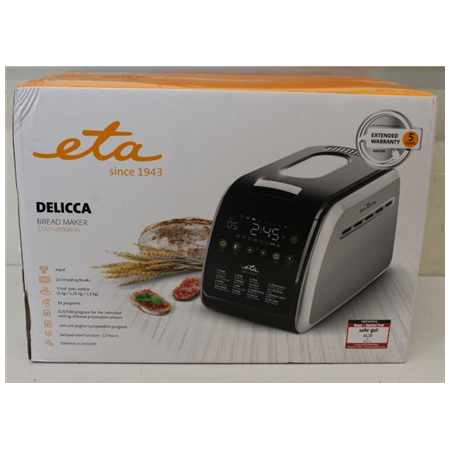 SALE OUT. ETA | Bread maker | Delicca II ETA714990030 | Power 850 W | Number of programs 12 | Display Yes | Black/Stainless stee