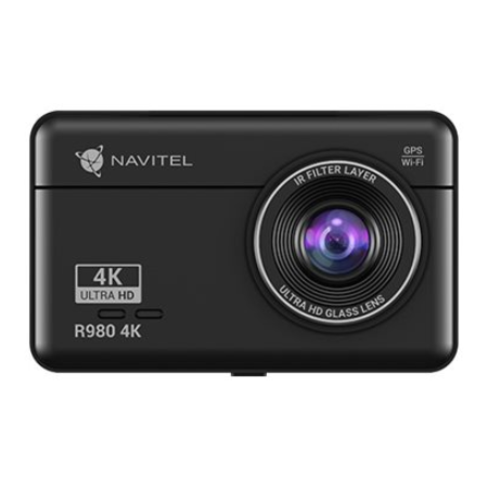 Navitel | Dashcam with Wi-Fi, GPS-informer, and digital speedometer | R980 4K | IPS display 3''; 854x480; Touchscreen | GPS (sat