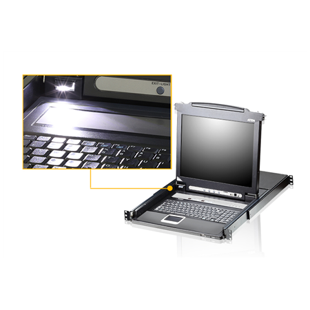 Aten | 8-Port PS/2-USB VGA 17" LCD KVM Switch with Daisy-Chain Port and USB Peripheral Support | CL5708M