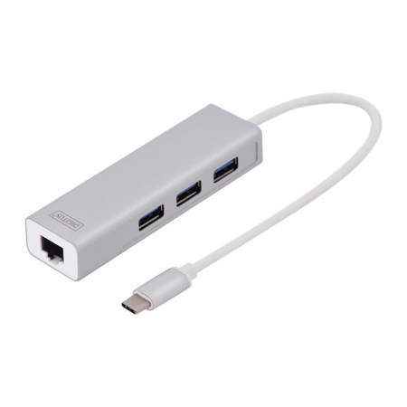 Digitus | USB Type-C 3-Port Hub + Gigabit Ethernet