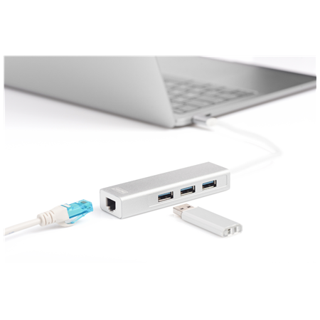 Digitus | USB Type-C 3-Port Hub + Gigabit Ethernet