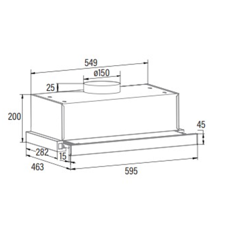 CATA | TFB-5160 BK | Telescopic | Energy efficiency class C | Width 59.5 cm | 300 m³/h | Mechanical control | LED | Black