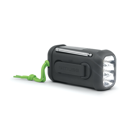 Muse | Portable Solar Radio with Crank and Flashlight | MH-08 MB | AUX in | Bluetooth | FM radio