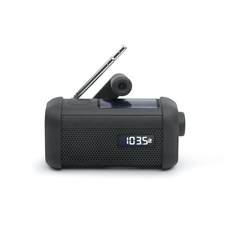 Muse | Portable Solar Radio with Crank and Flashlight | MH-08 MB | AUX in | Bluetooth | FM radio