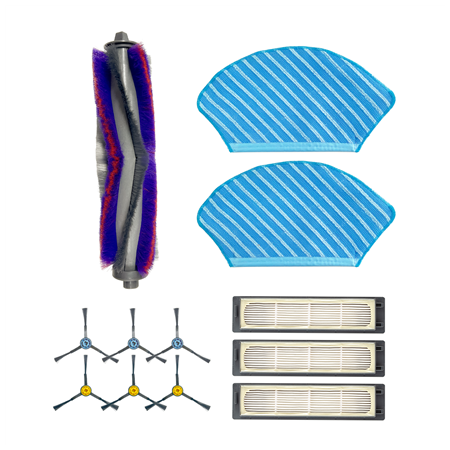 Midea Spare Parts Kit: Side Brush×6pcs, Main Brush×1pc, HEPA Filter×3pcs, Mopping Cloth×2pcs for M7 | Midea