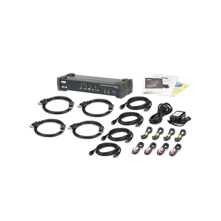 Aten | 4-Port USB3.0 4K DisplayPort KVMP Switch with Built-in MST Hub | CS1924M