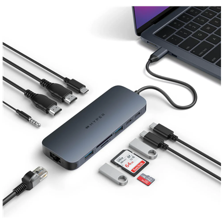 Hyper | HyperDrive Next 11 Port USB-C Hub | HD4006GL | Ethernet LAN (RJ-45) ports 1 | HDMI ports quantity 2 x 4K 60Hz