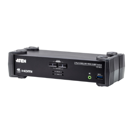 Aten 2-Port USB 3.0 4K HDMI KVMP Switch with Audio Mixer Mode | CS1822
