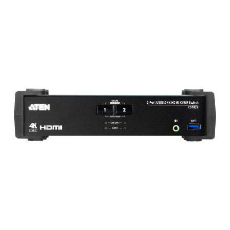 Aten 2-Port USB 3.0 4K HDMI KVMP Switch with Audio Mixer Mode | CS1822
