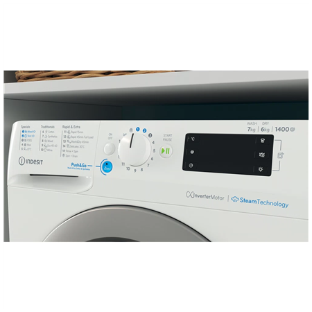 INDESIT | Washing machine with Dryer | BDE 76435 WSV EE | Energy efficiency class B/D | Front loading | Washing capacity 7 kg |