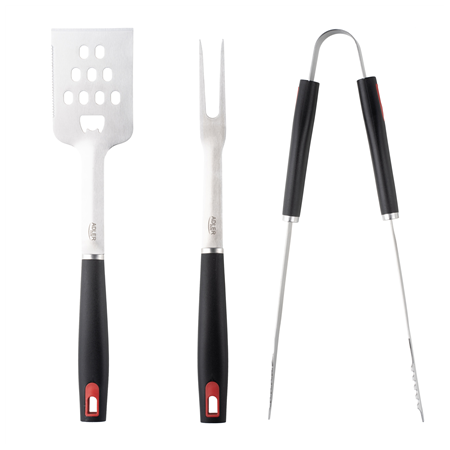 Adler | Grill Utensil Set with Carrying Case | AD 6727 | Grill Cutlery Set | 4 pc(s) | Stainless Steel/Black